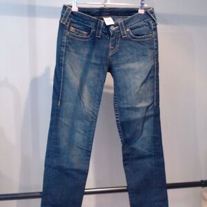 True Religion Cropped Hem Jeans